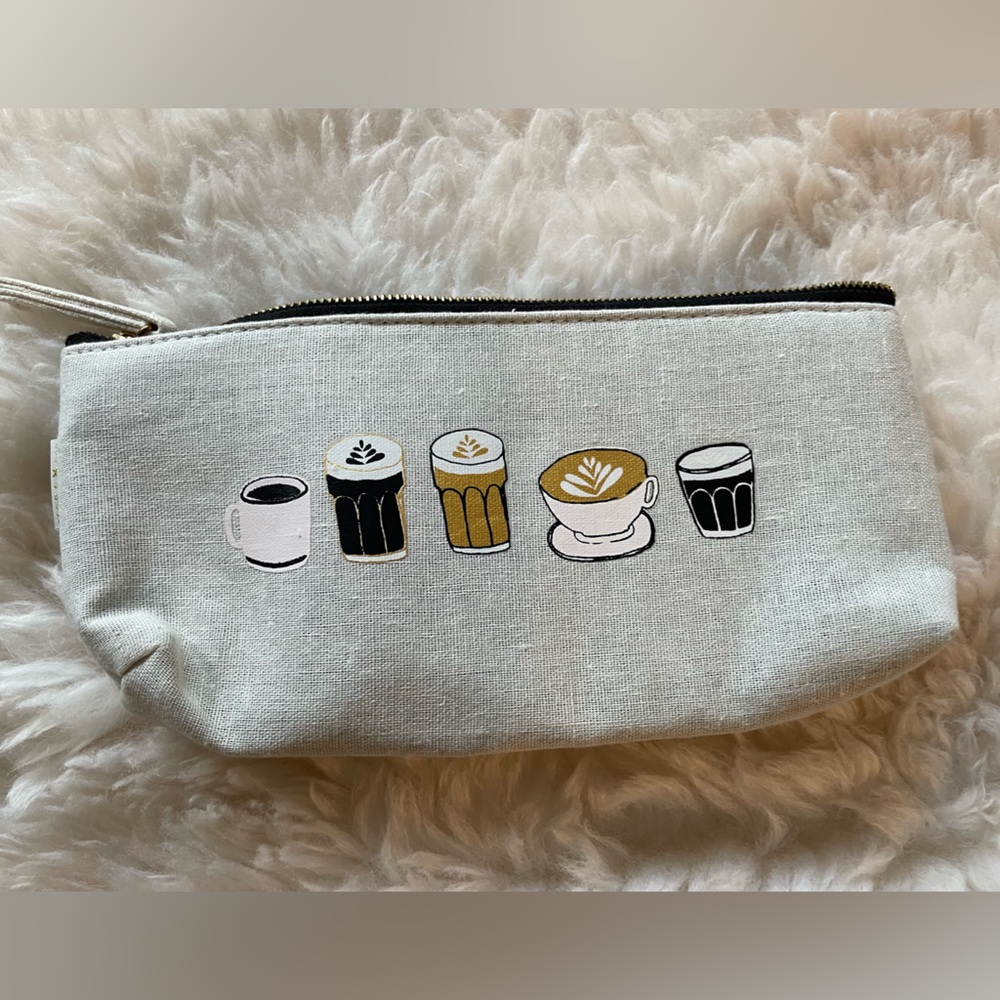 Coffee Cup Patterned makeup/pencil Pouch